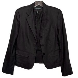 Lauren Ralph Lauren Black Linen Blazer